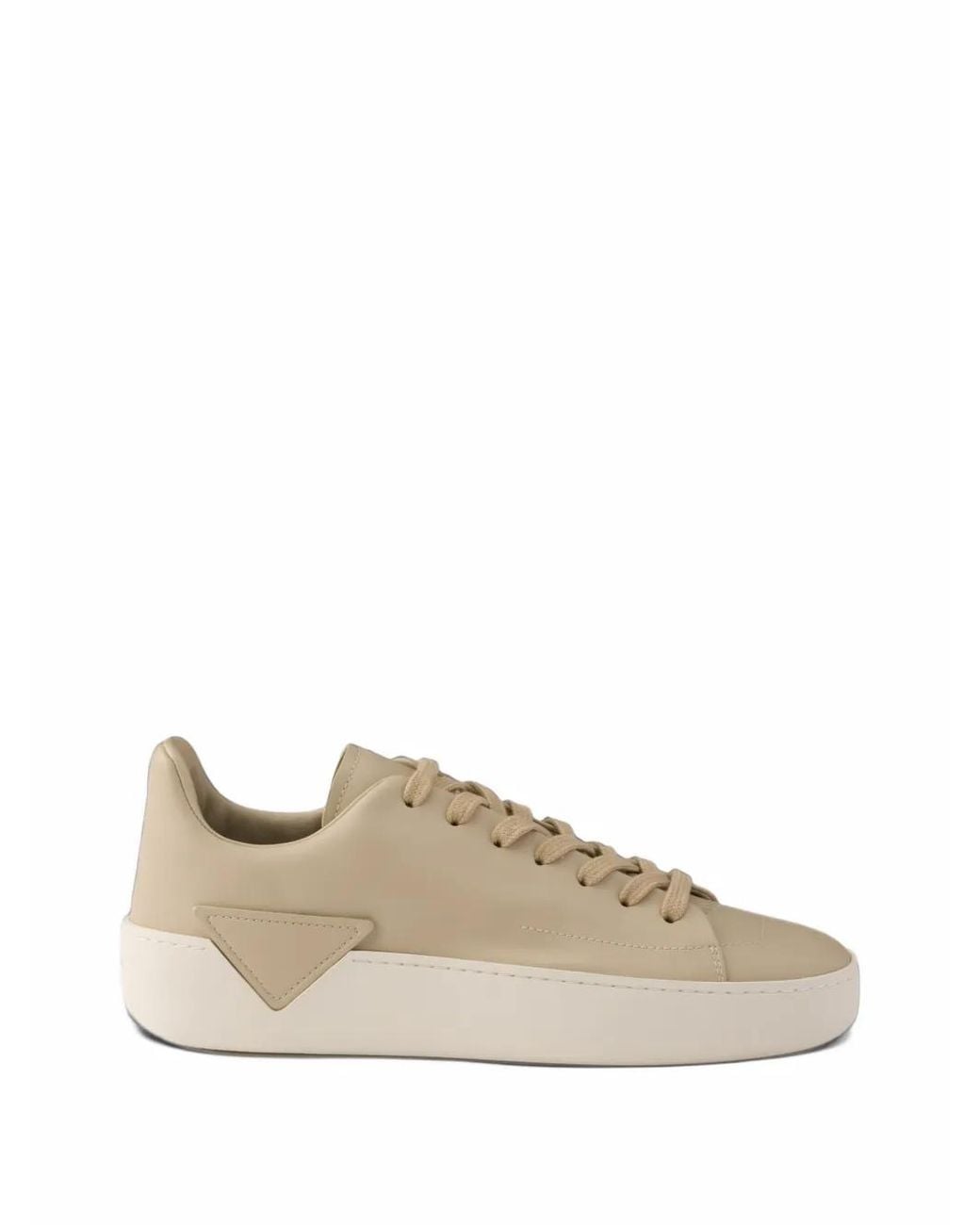Prada Natural Court Leather Sneakers