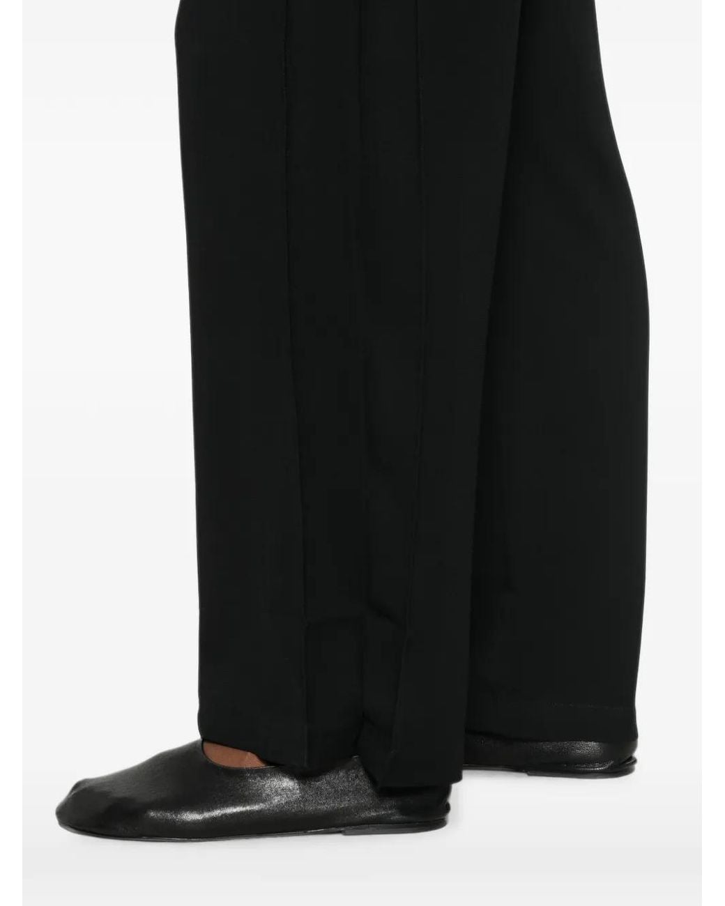 Thom Krom Black Drawstring Wide-Leg Trousers