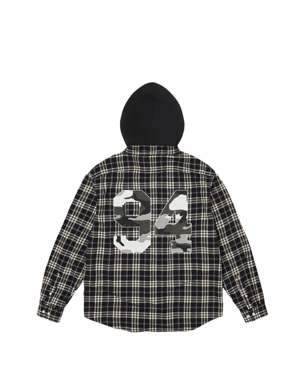 Supreme Black Appliqué Hooded Jacket for men