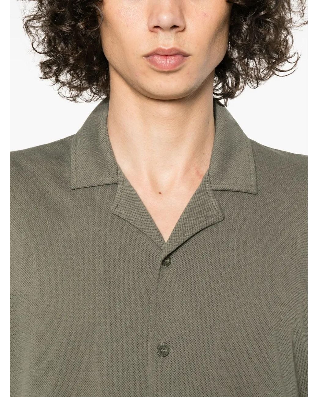 Sunspel Green Cotton Piqué-Weave Shirt for men