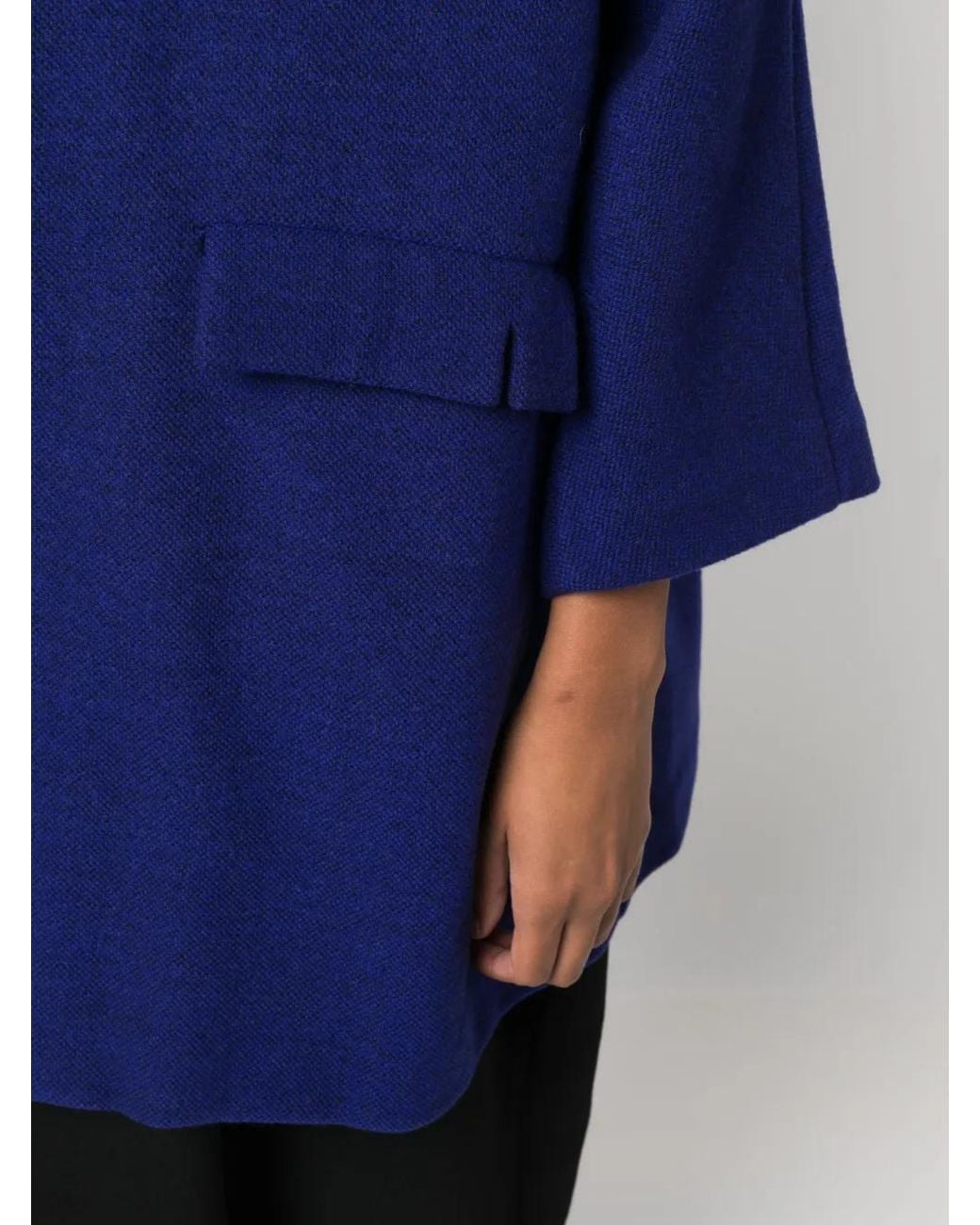 Daniela Gregis Blue Bell-Sleeves Wool Coat