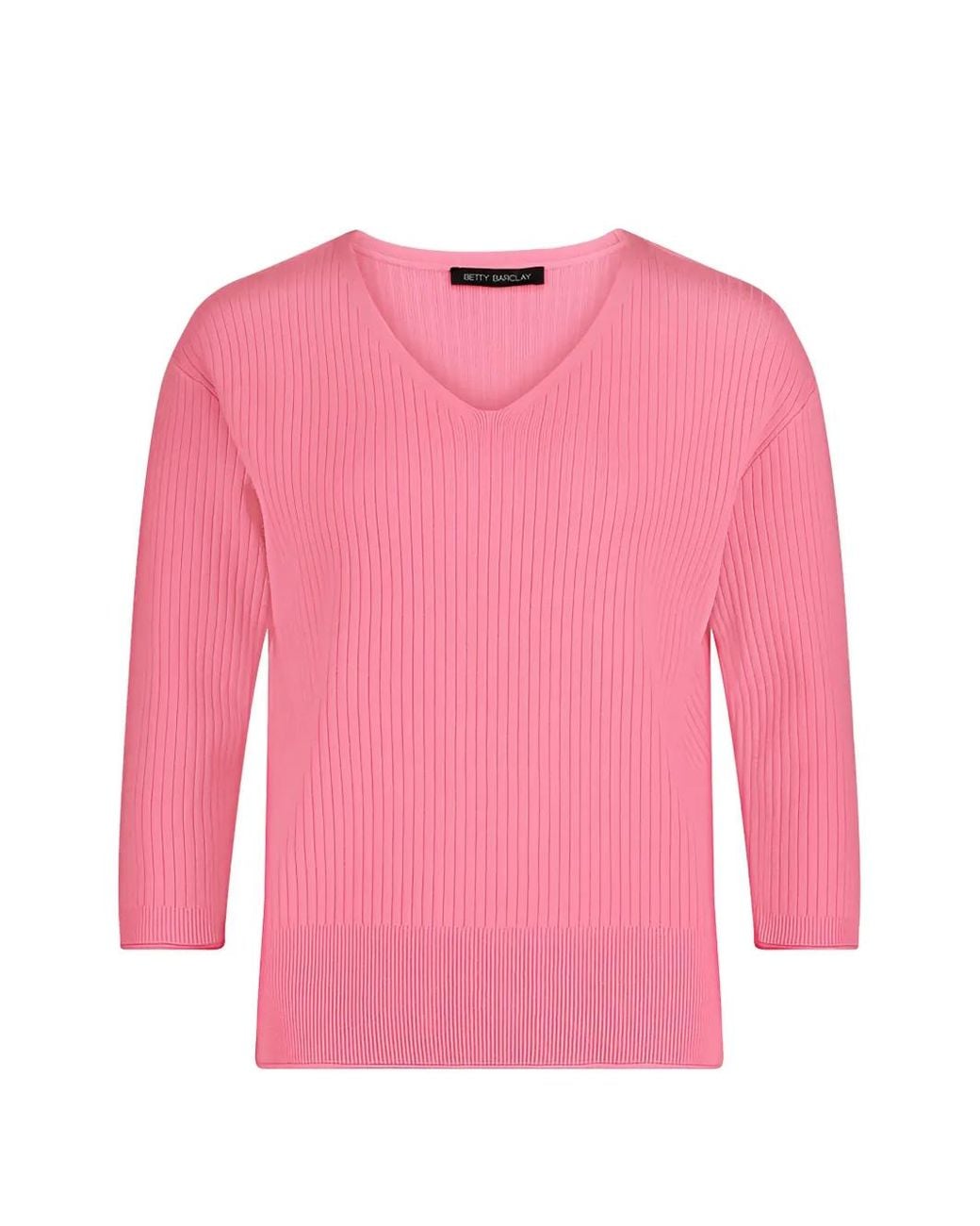 Betty Barclay Pink Haut En Maille Nervurée À Col V