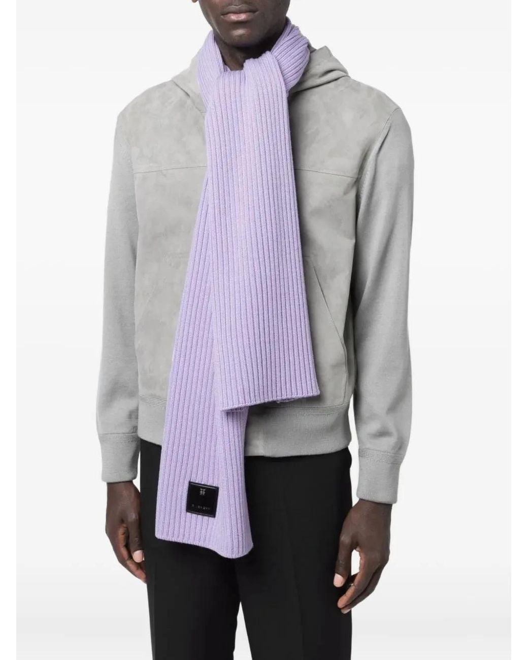 Givenchy Purple Ribbed Cotton Scarf for men