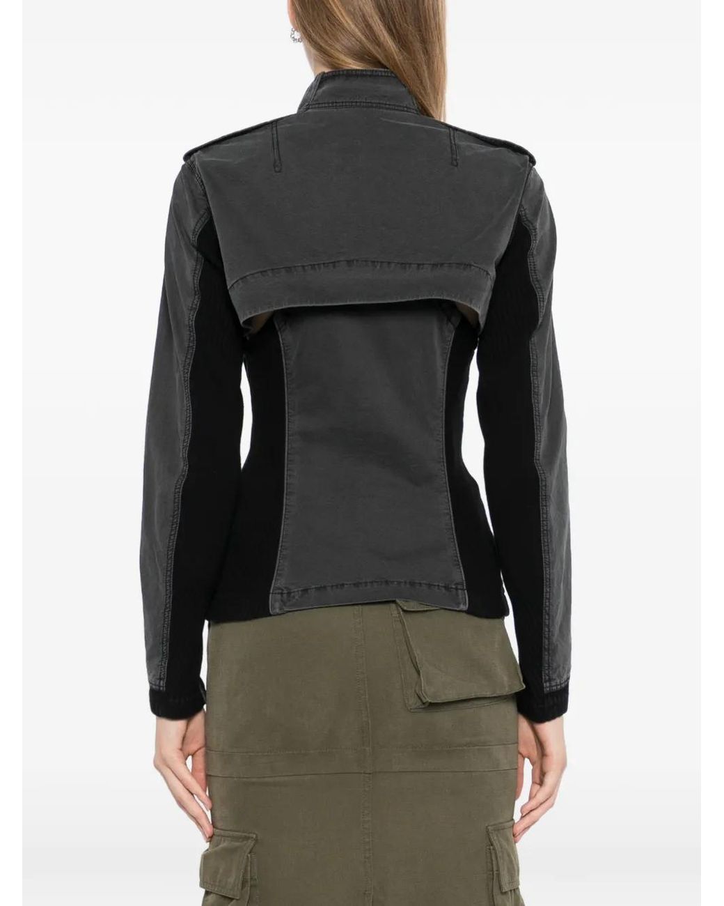 Hyein Seo Black Panelled High-Neck Jacket