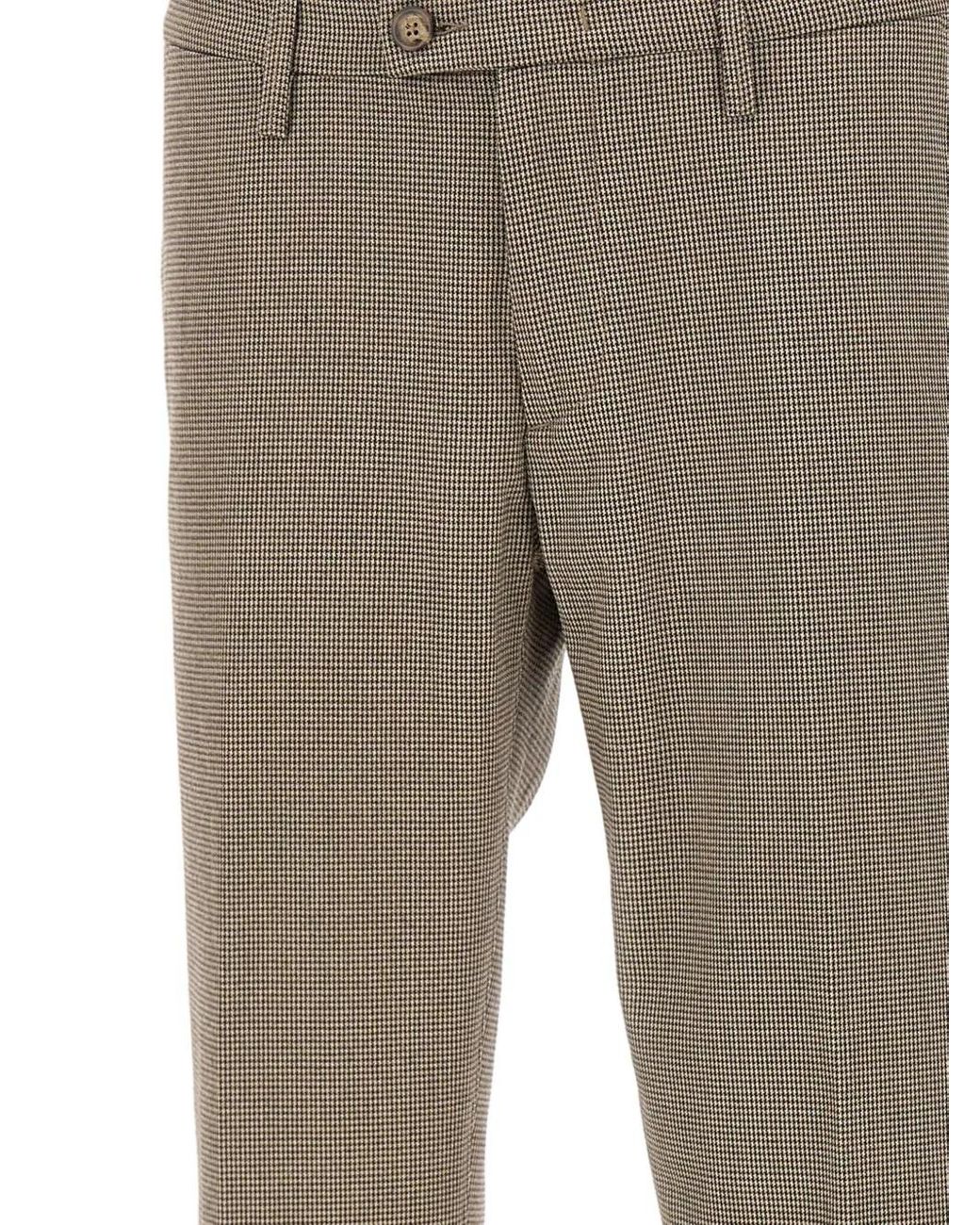 Re-hash Gray Houndstooth Cuffed-Hem Trousers for men