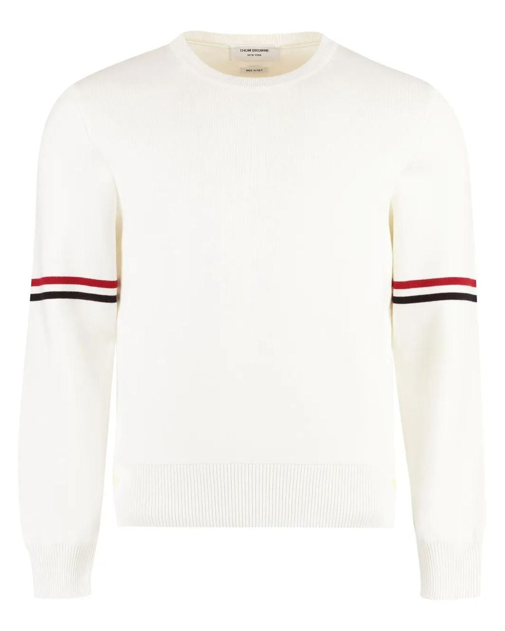 Thom Browne White Milano Stitch Stripe Armband Jumper for men