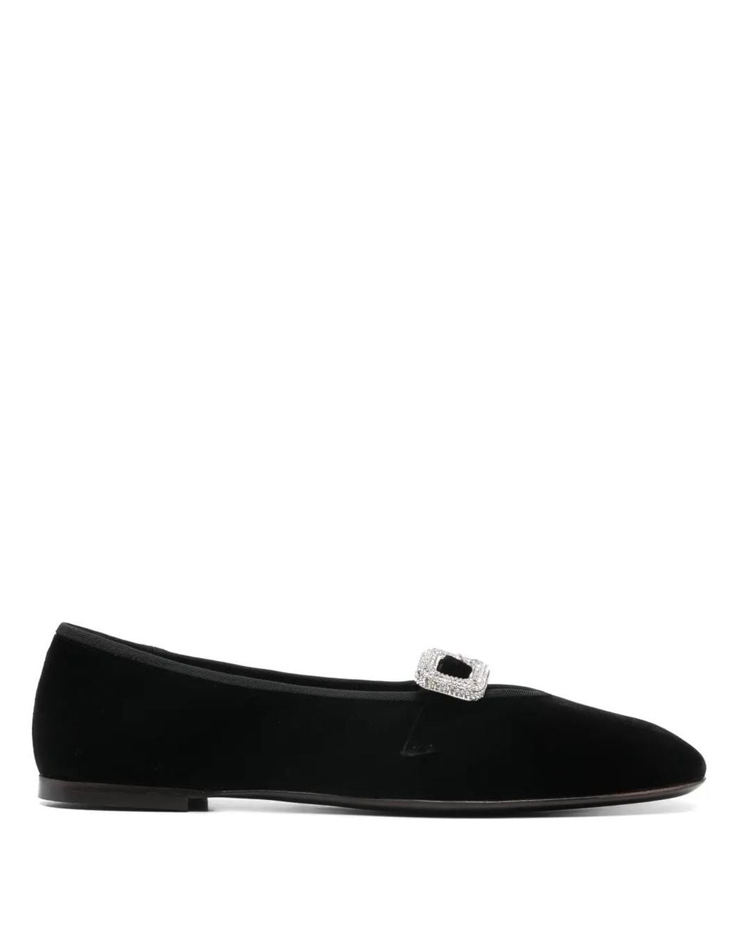 Giuseppe Zanotti Black Georgia Buckle Ballet Flats