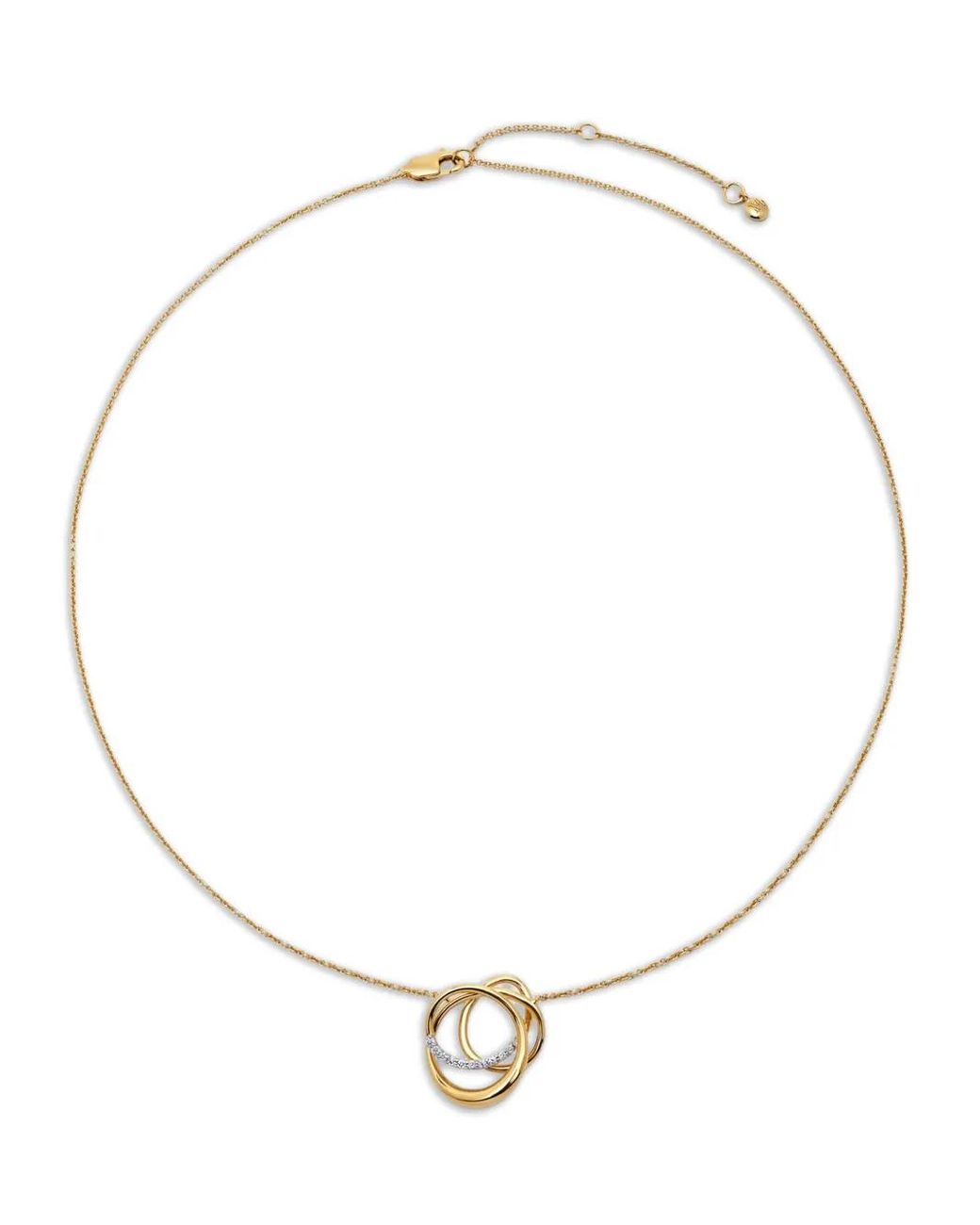 Monica Vinader White Interlocking-Circles Diamond Necklace