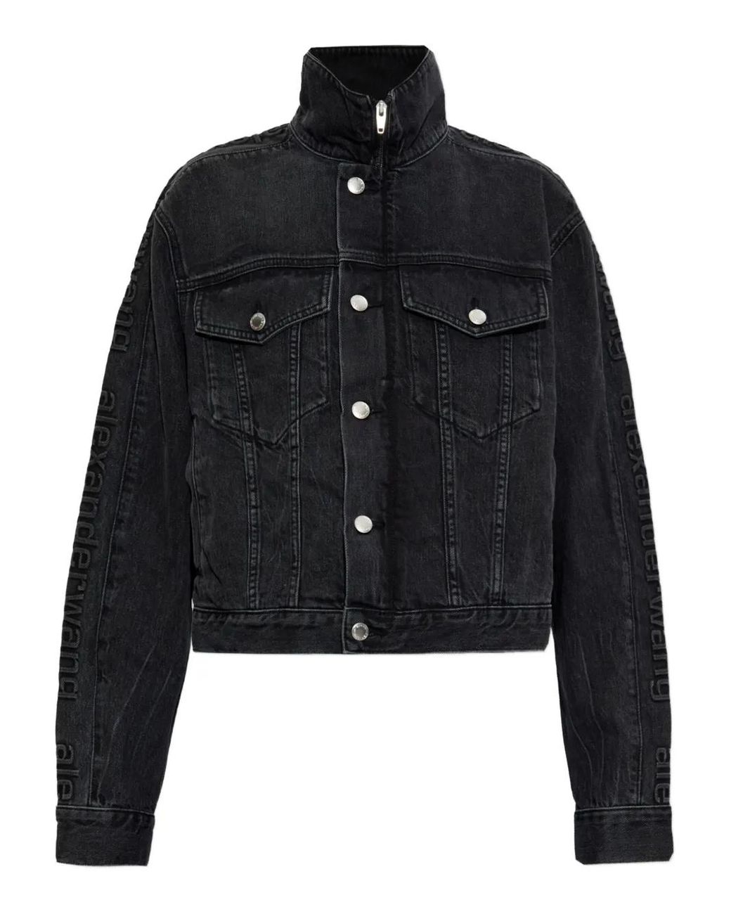 Alexander Wang Black Zip-Up Denim Jacket