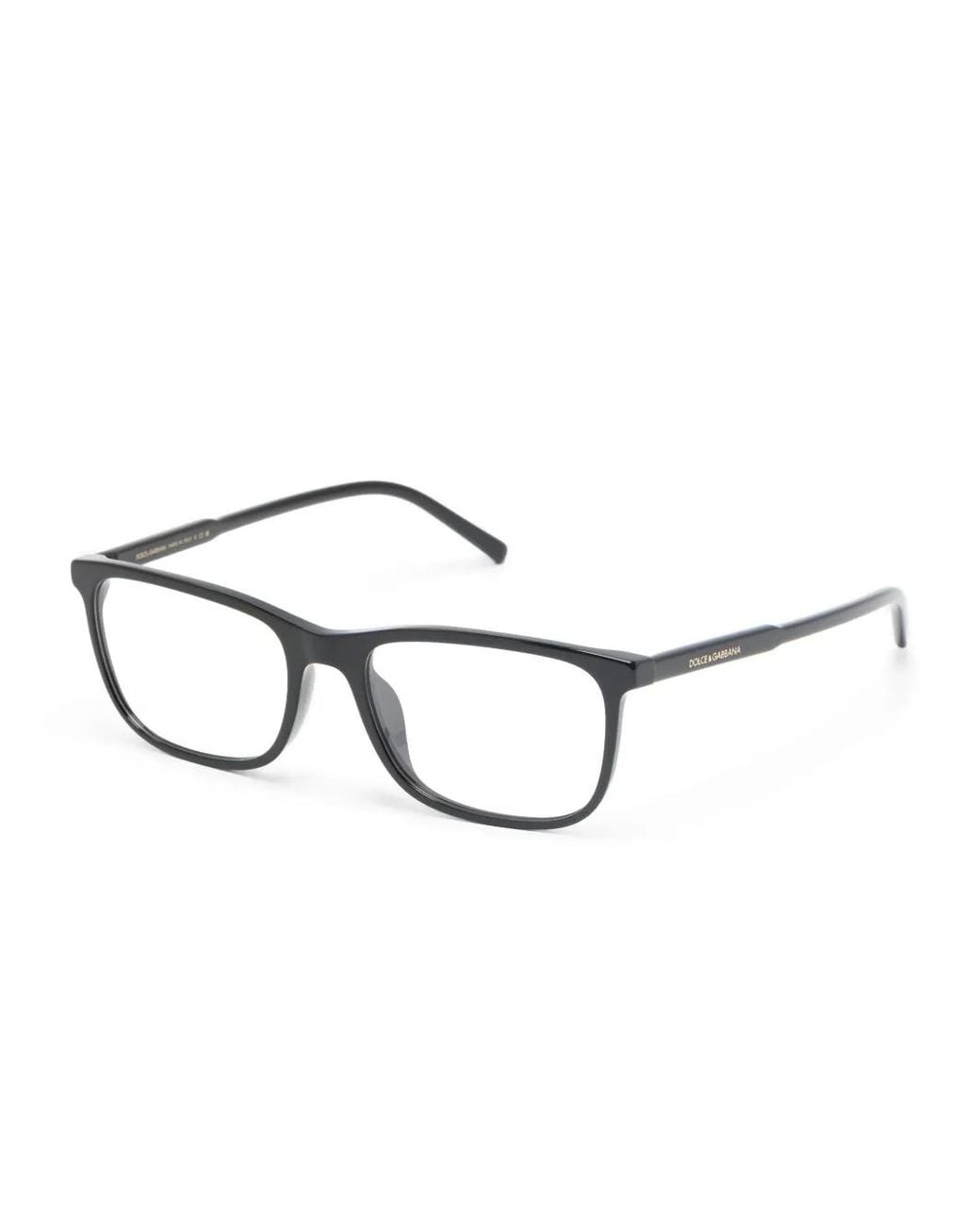 Dolce & Gabbana Black Rectangular-Frame Glasses for men