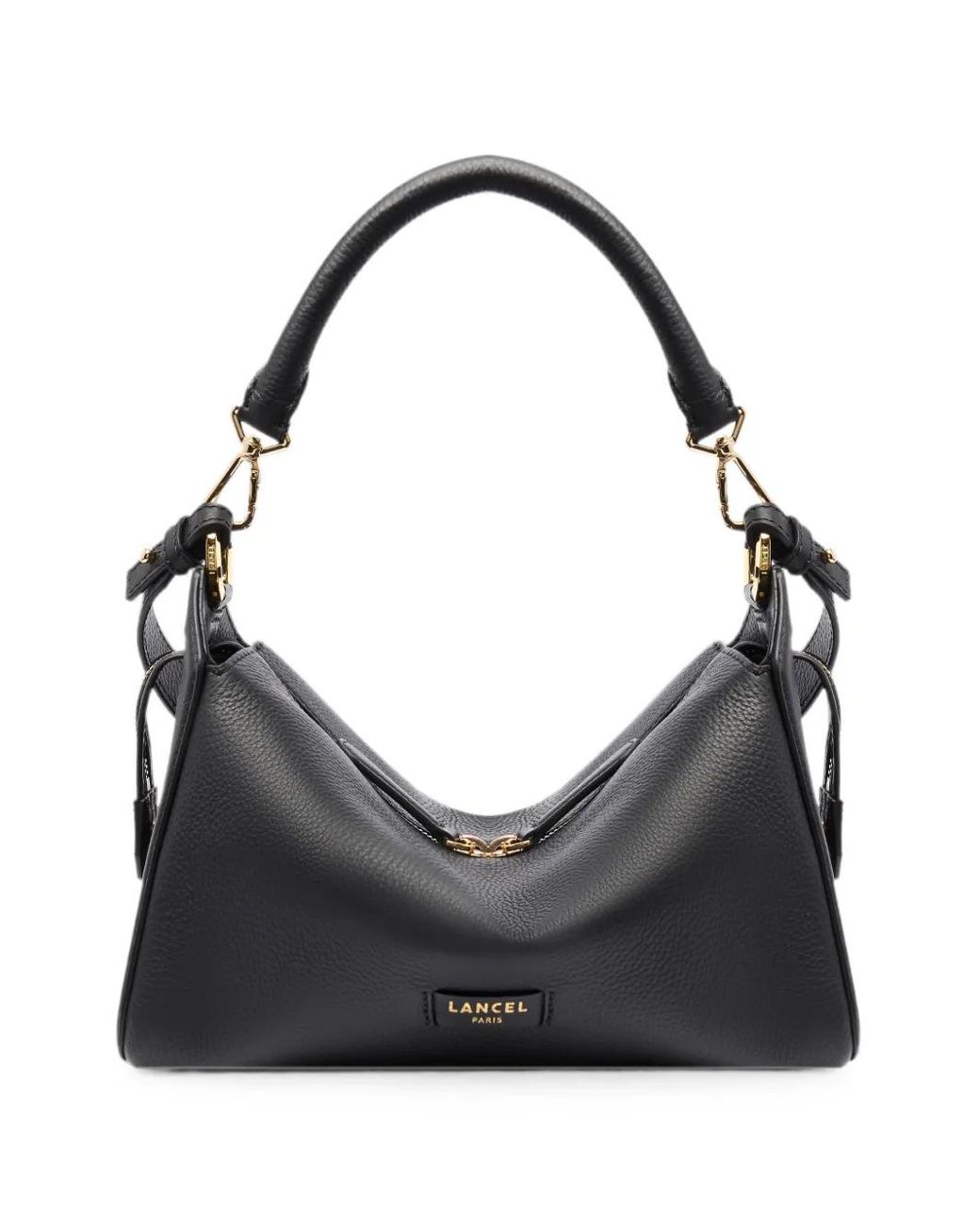 Lancel Black Louison Grained Leather Shoulder Bag