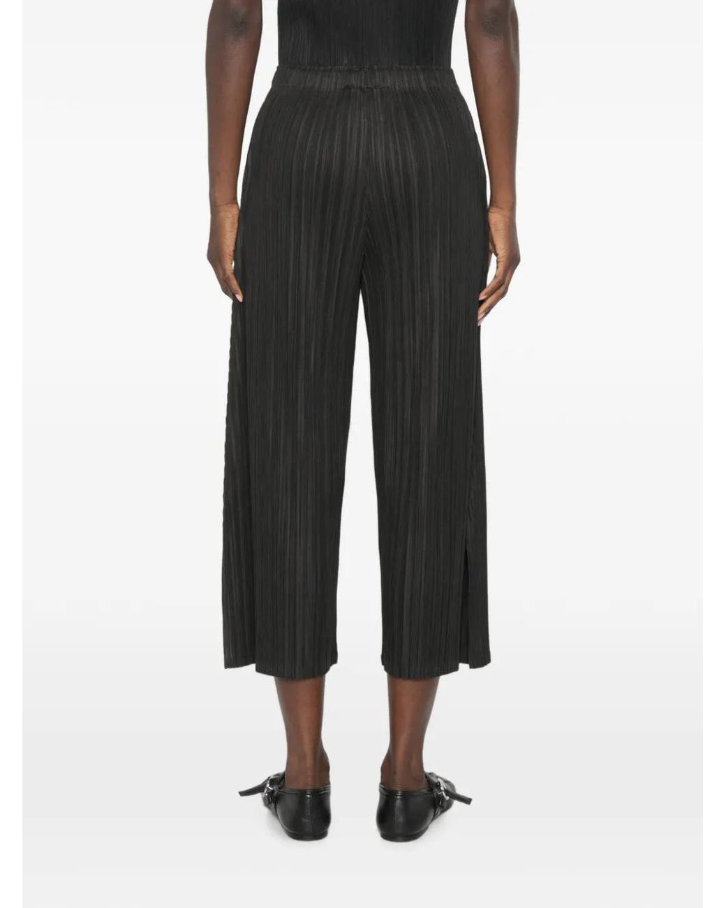 Pleats Please Issey Miyake Black Pantalon À Effet Plissé