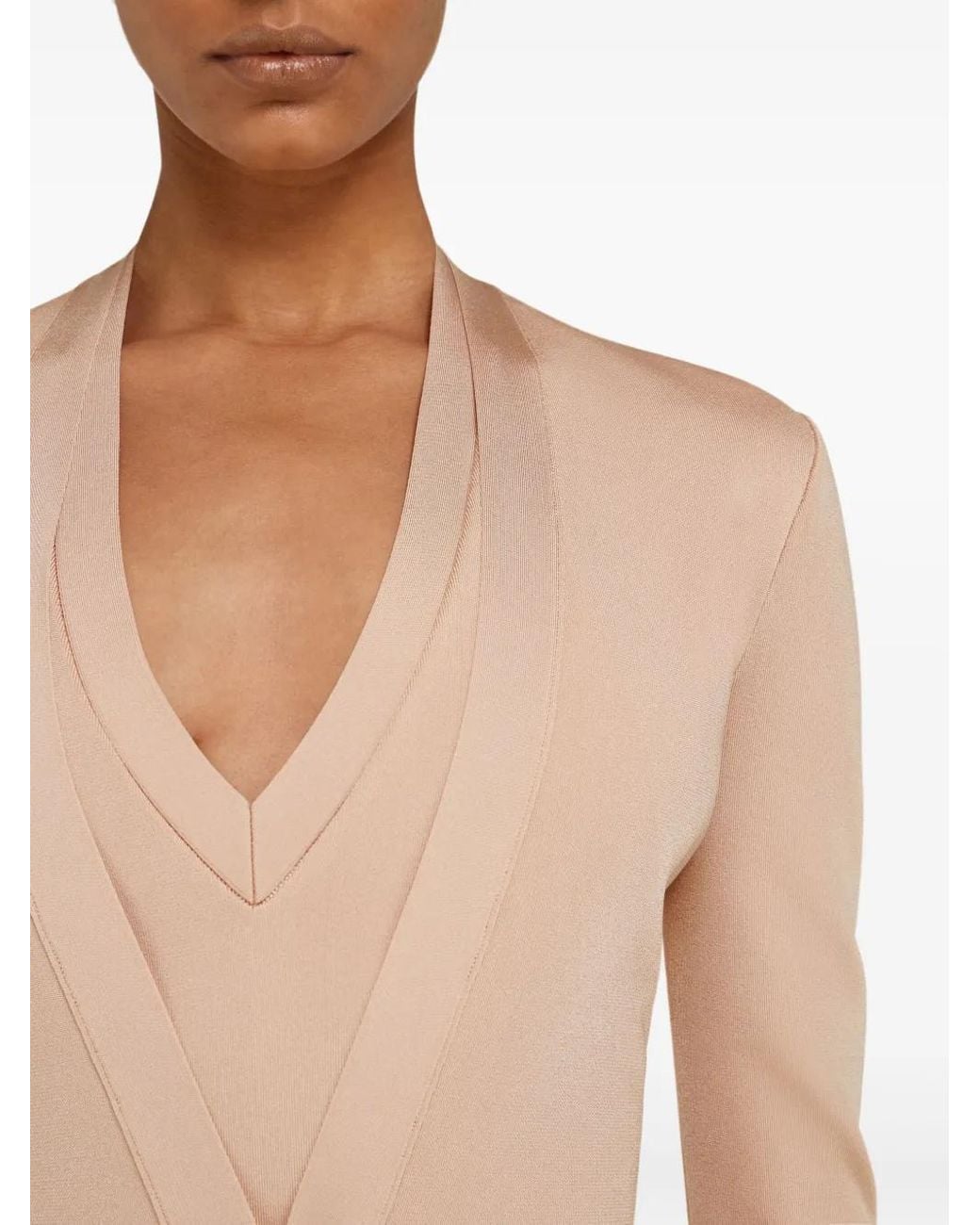 Ferragamo Natural V-Neck Cardigan