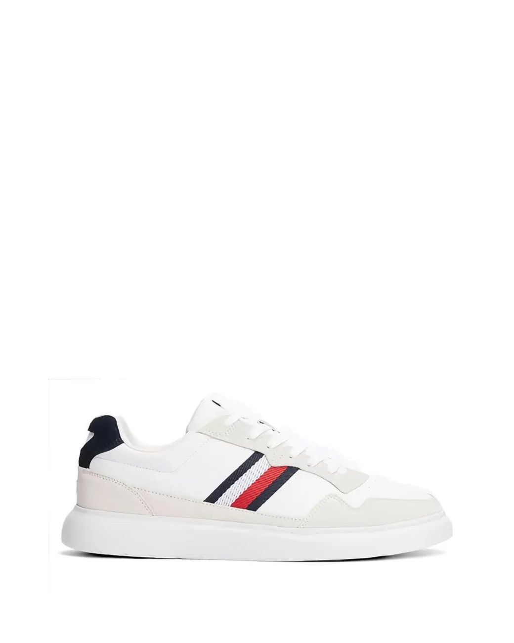 Tommy Hilfiger White Baskets À Rayures for men