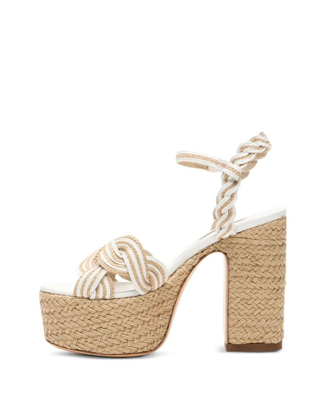 Casadei Natural Gewebte Thaiti Plateau-Sandalen