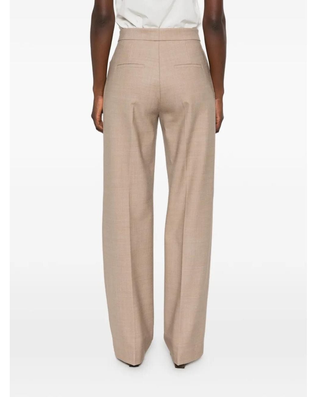 Antonelli Natural Pressed-Crease Wide-Leg Trousers