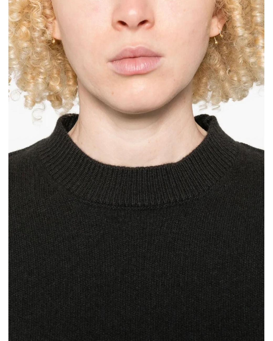 Sofie D'Hoore Black Round-Neck Wool Sweater