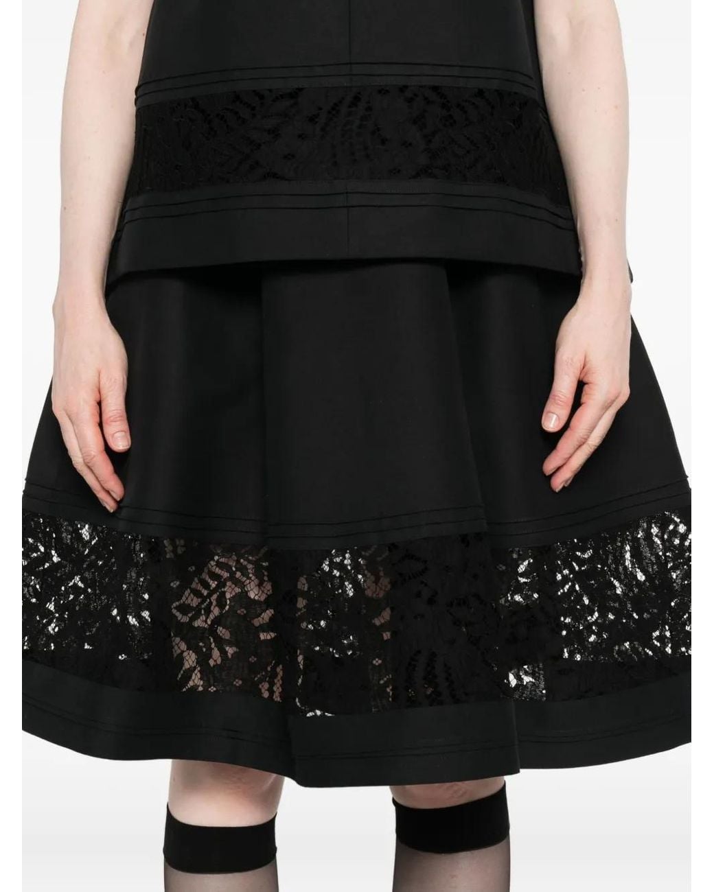 Marni Black Embellished Cotton Skirt