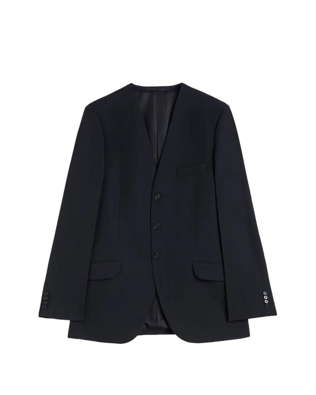 Jil Sander Blue Wool Gabardine Tailored Jacket