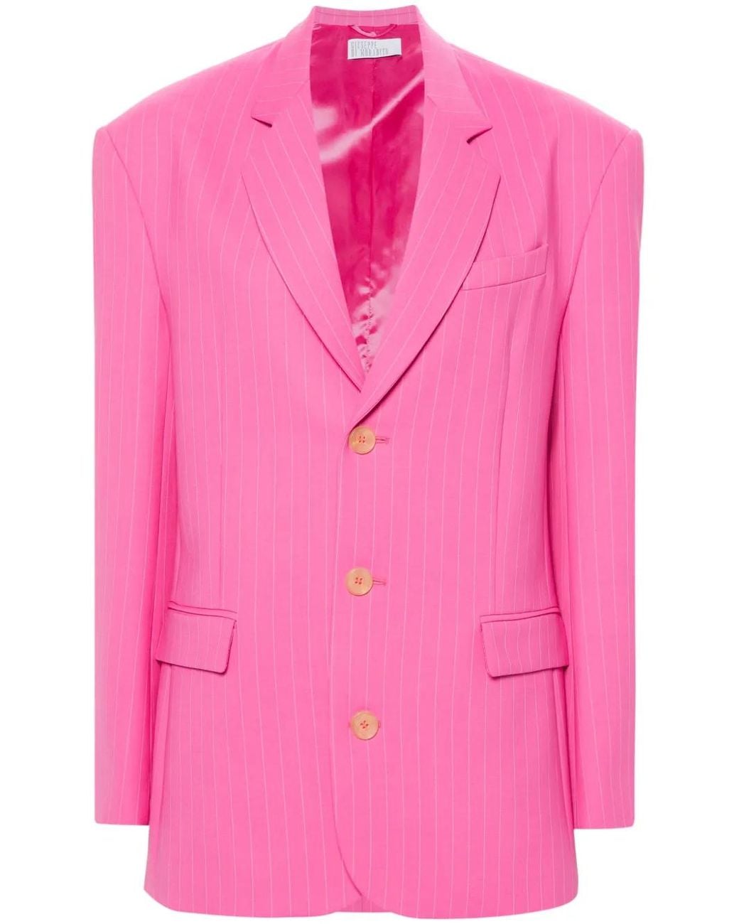 GIUSEPPE DI MORABITO Pink Pinstripe Single-Breasted Blazer