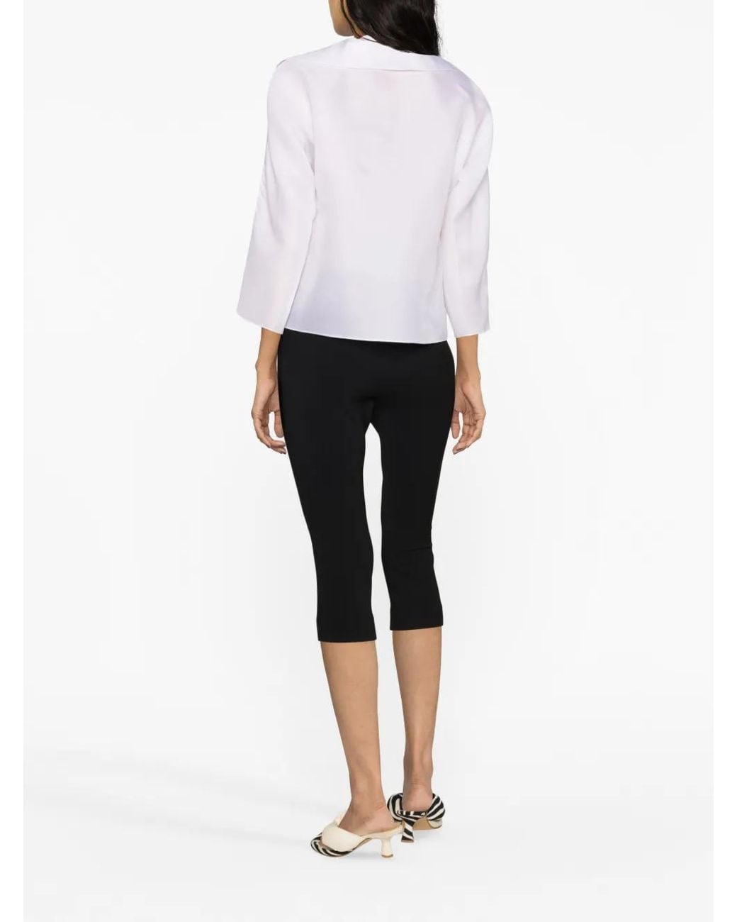 Tory Burch White Spread-Collar Silk Shirt
