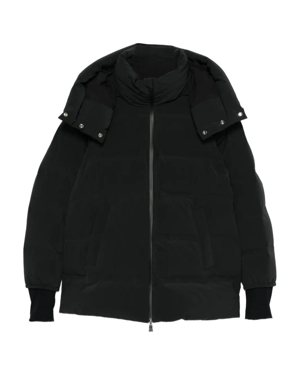 Herno Black Hooded Zip-Up Jacket