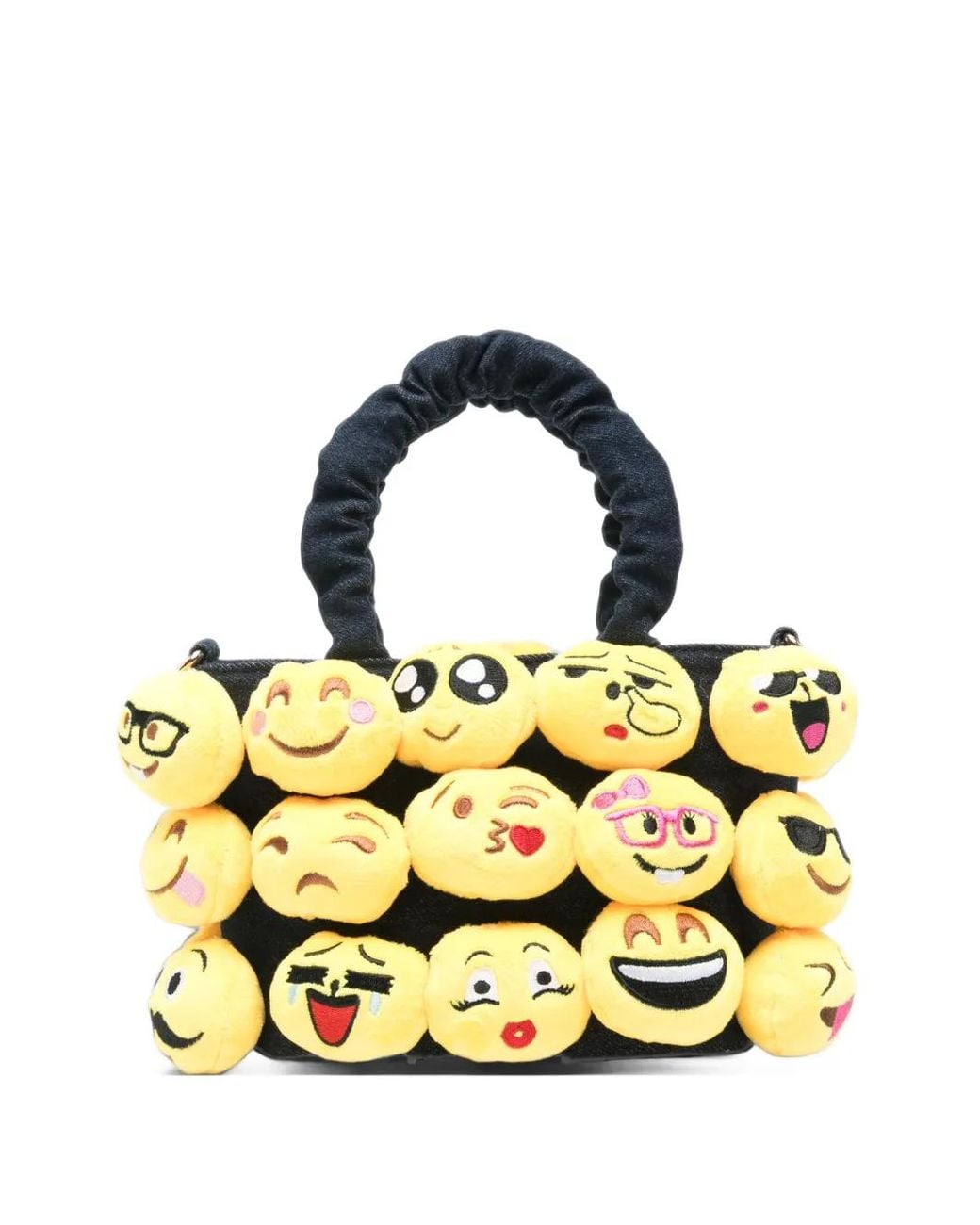 La Milanesa Metallic Small Positive Emoji-Motif Tote Bag