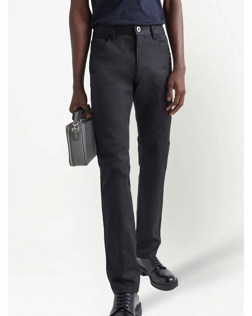 Prada Blue Stretch Drill Jeans for men