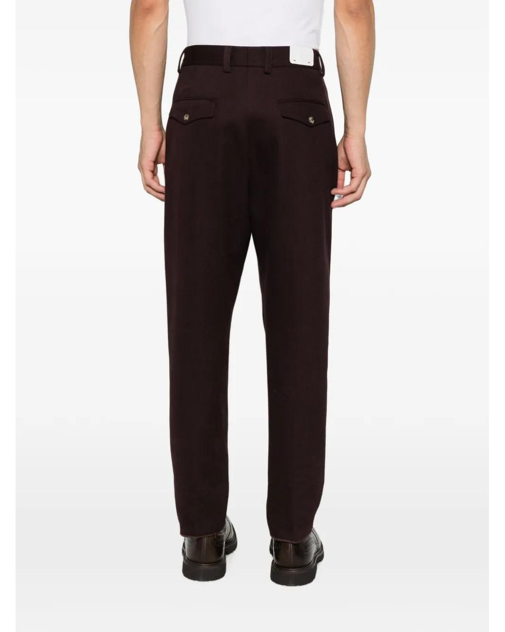 Eleventy White Pleated-Front Tailored Trousers for men