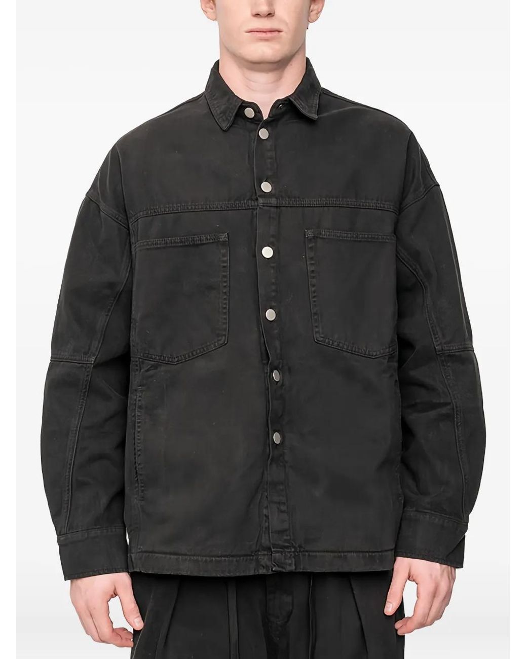 Andrea Ya'aqov Black Patch-Pocket Shirt for men