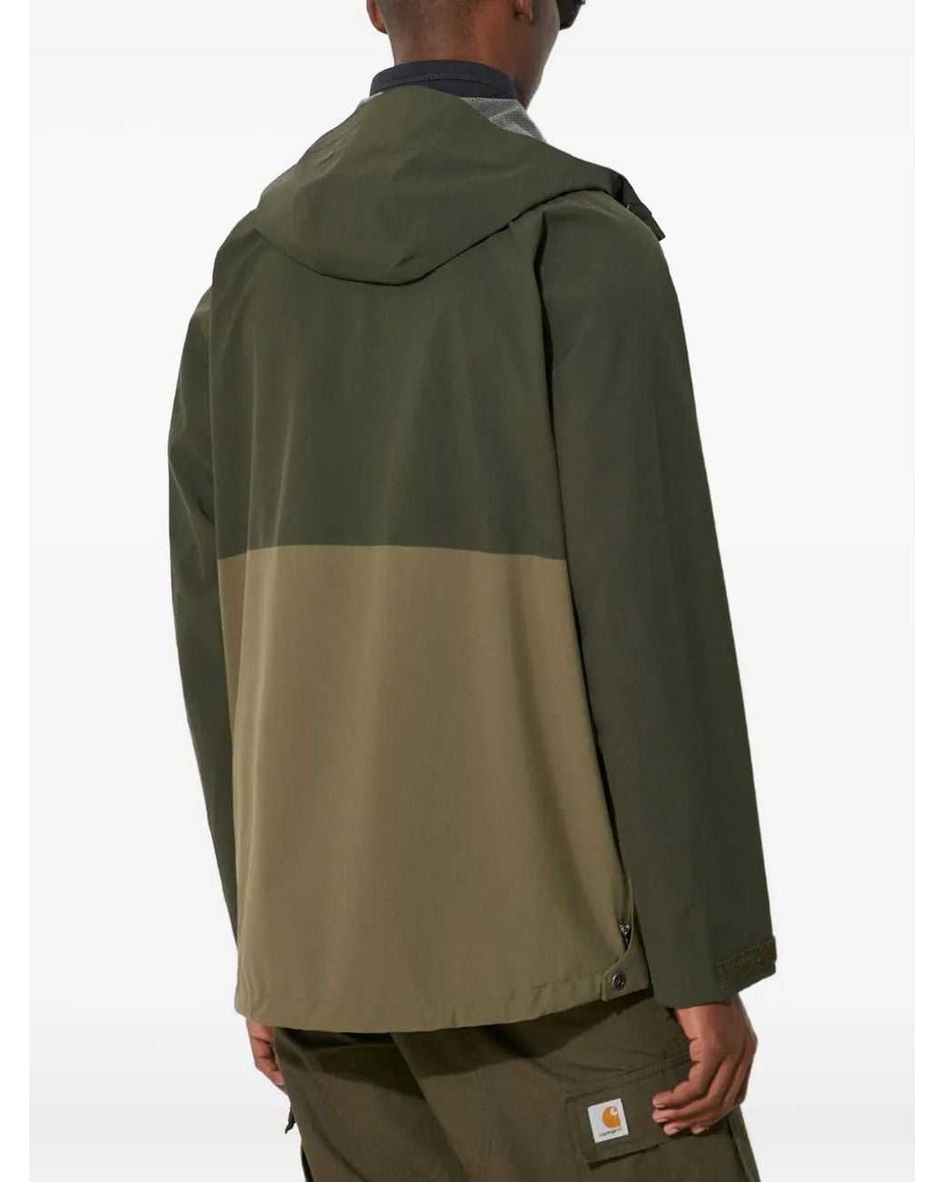 Fjallraven Green Hooded Two-Tone Jacket for men