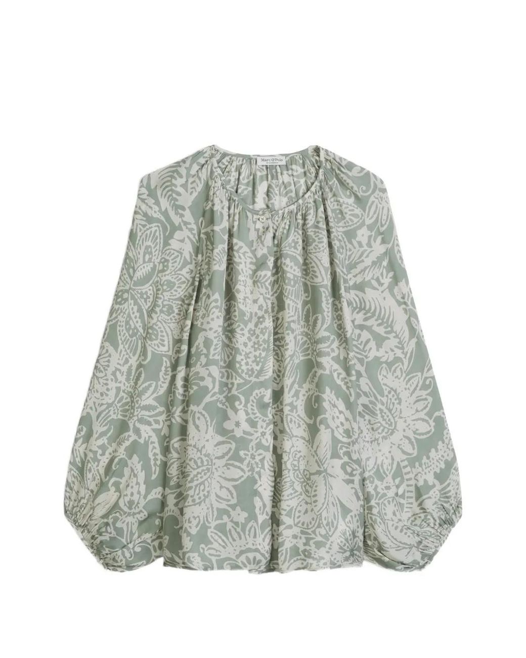 Marc O' Polo Gray Floral-Print Long-Sleeve Blouse