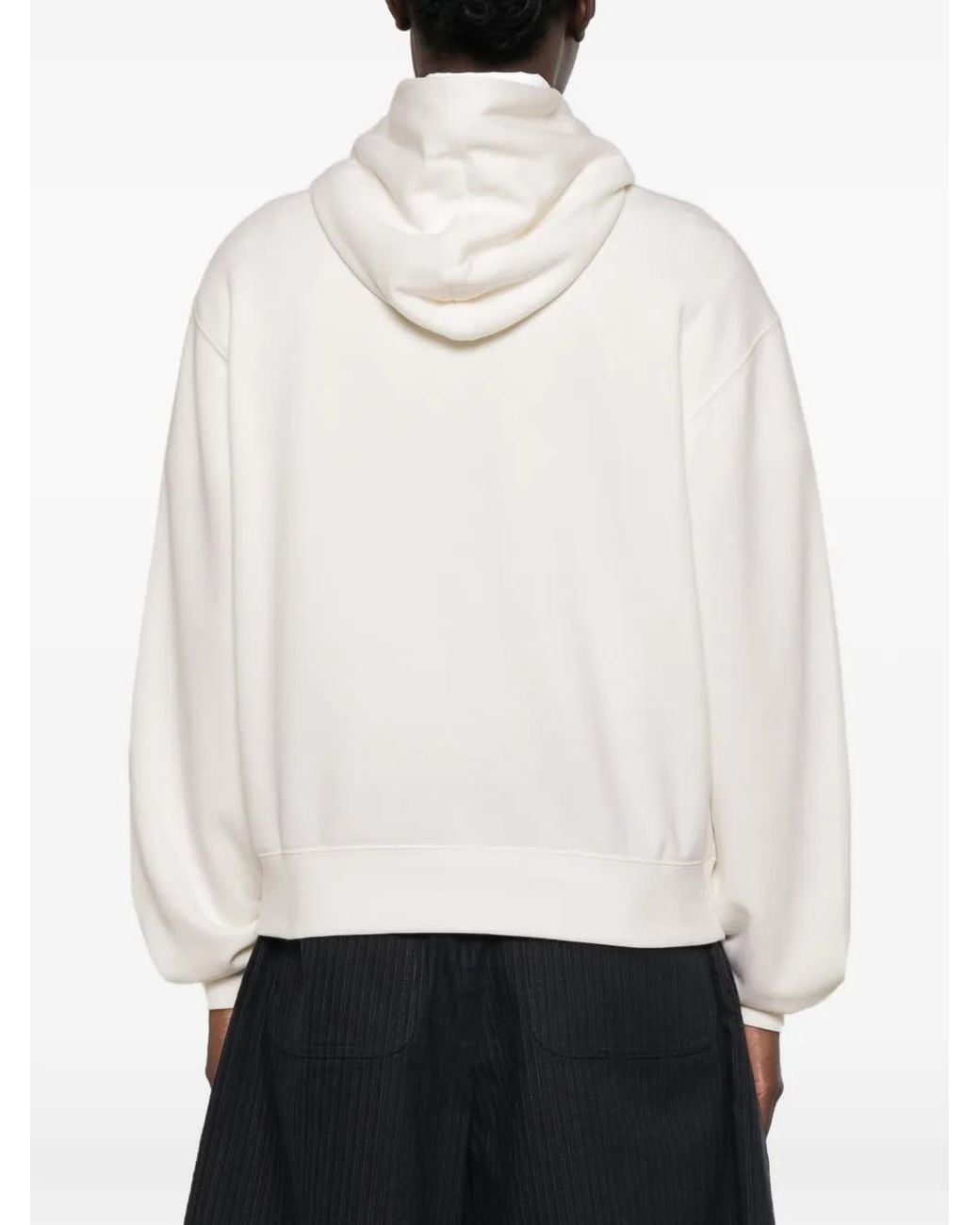 Gucci White Interlocking G Logo-Print Hoodie