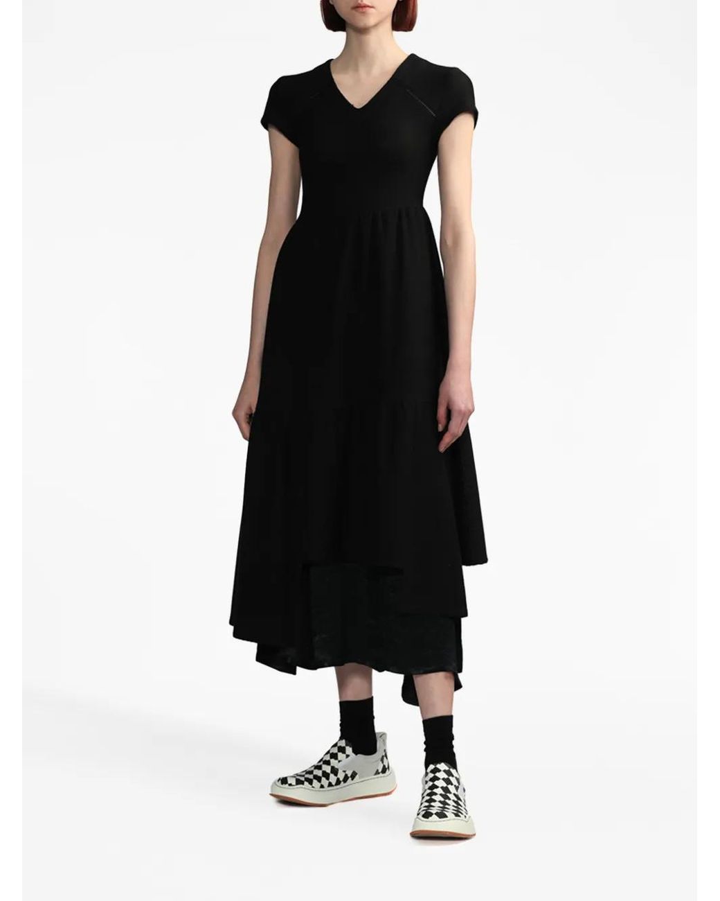Adererror Black Ormen Short-Sleeve Knitted Dress