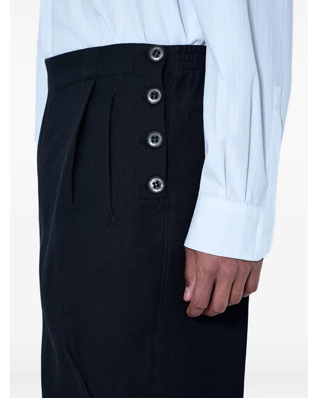 Kiko Kostadinov Blue Pleated Side-Button Trousers for men