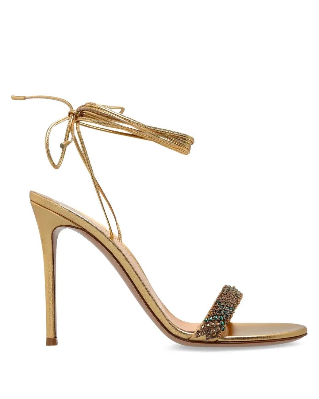 Gianvito Rossi Metallic 105Mm Rhinestone-Embellished Sandals