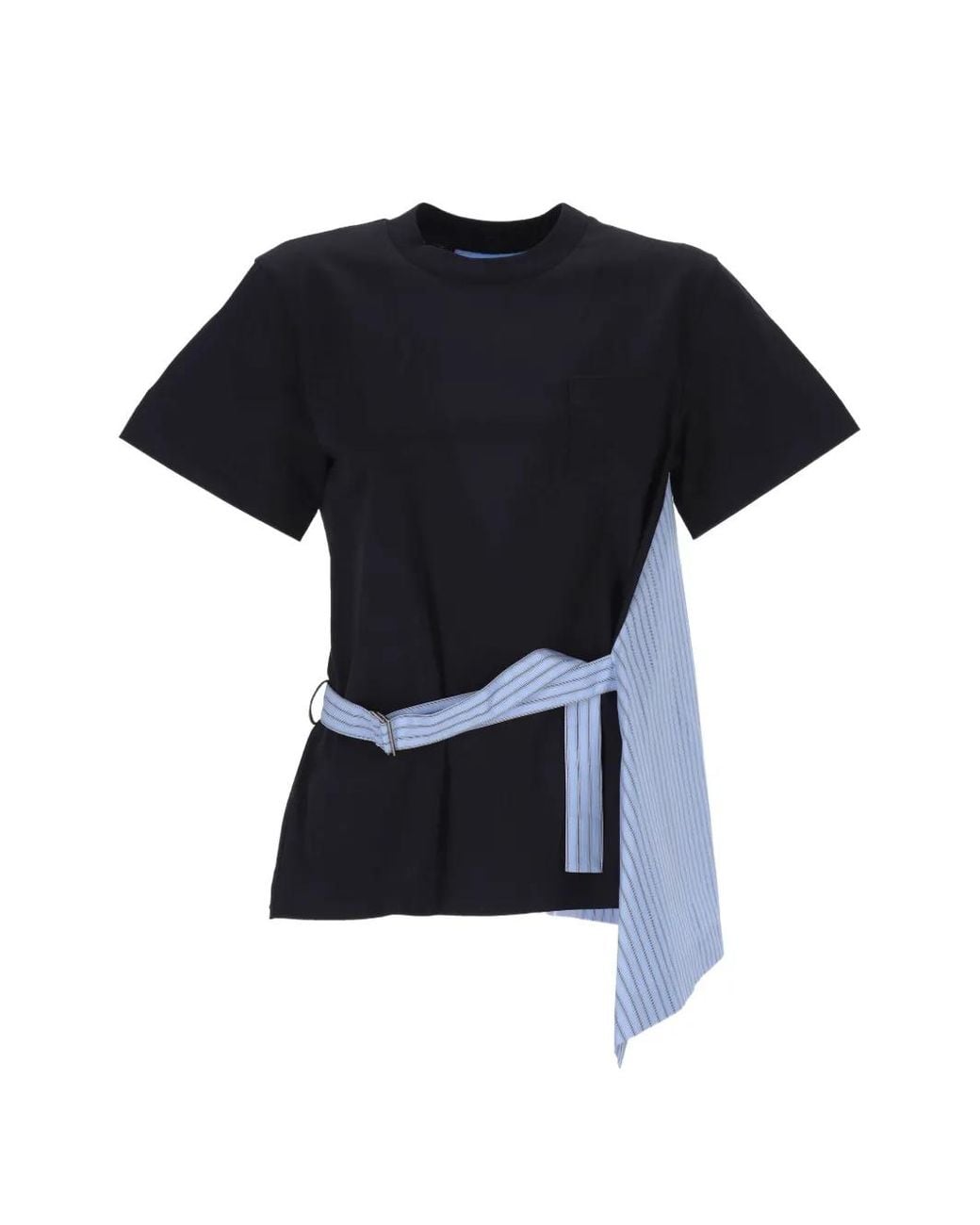 Sacai Black Belted Asymmetric T-Shirt