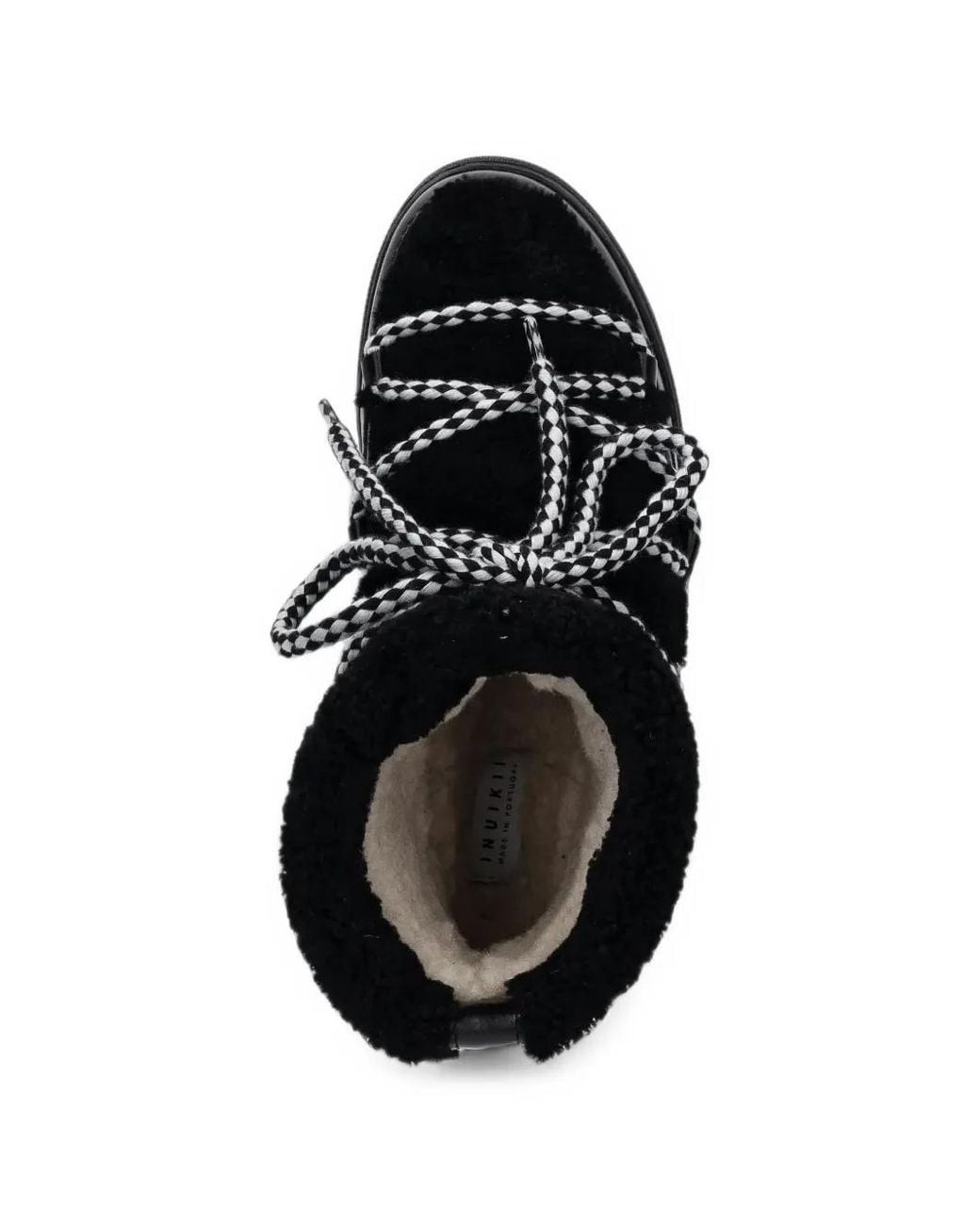 Inuikii Black Shearling-Trim Ankle Boots