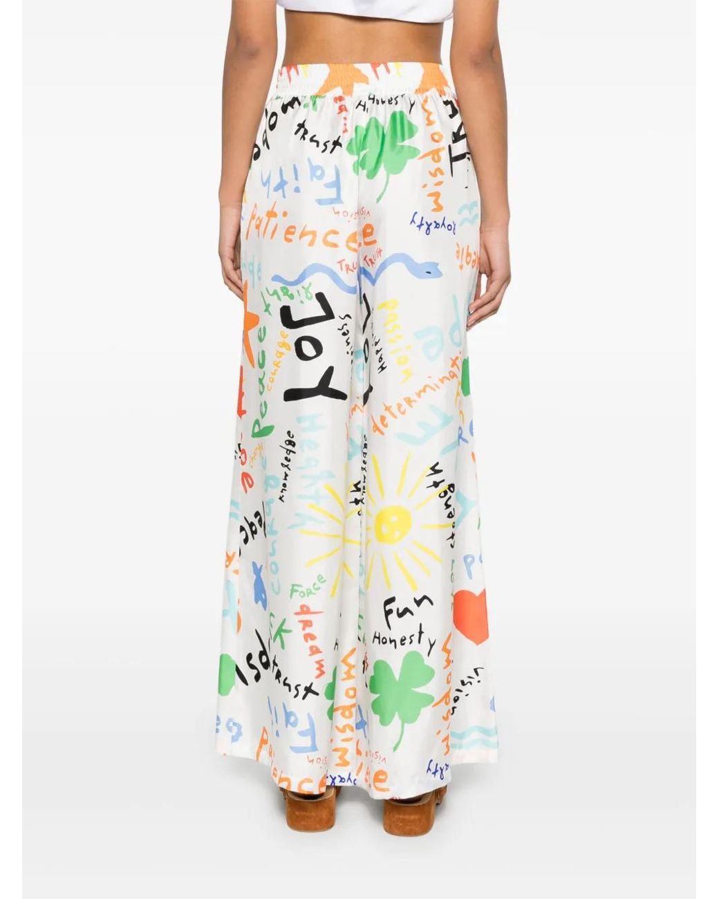 Rianna + Nina White Printed Trousers