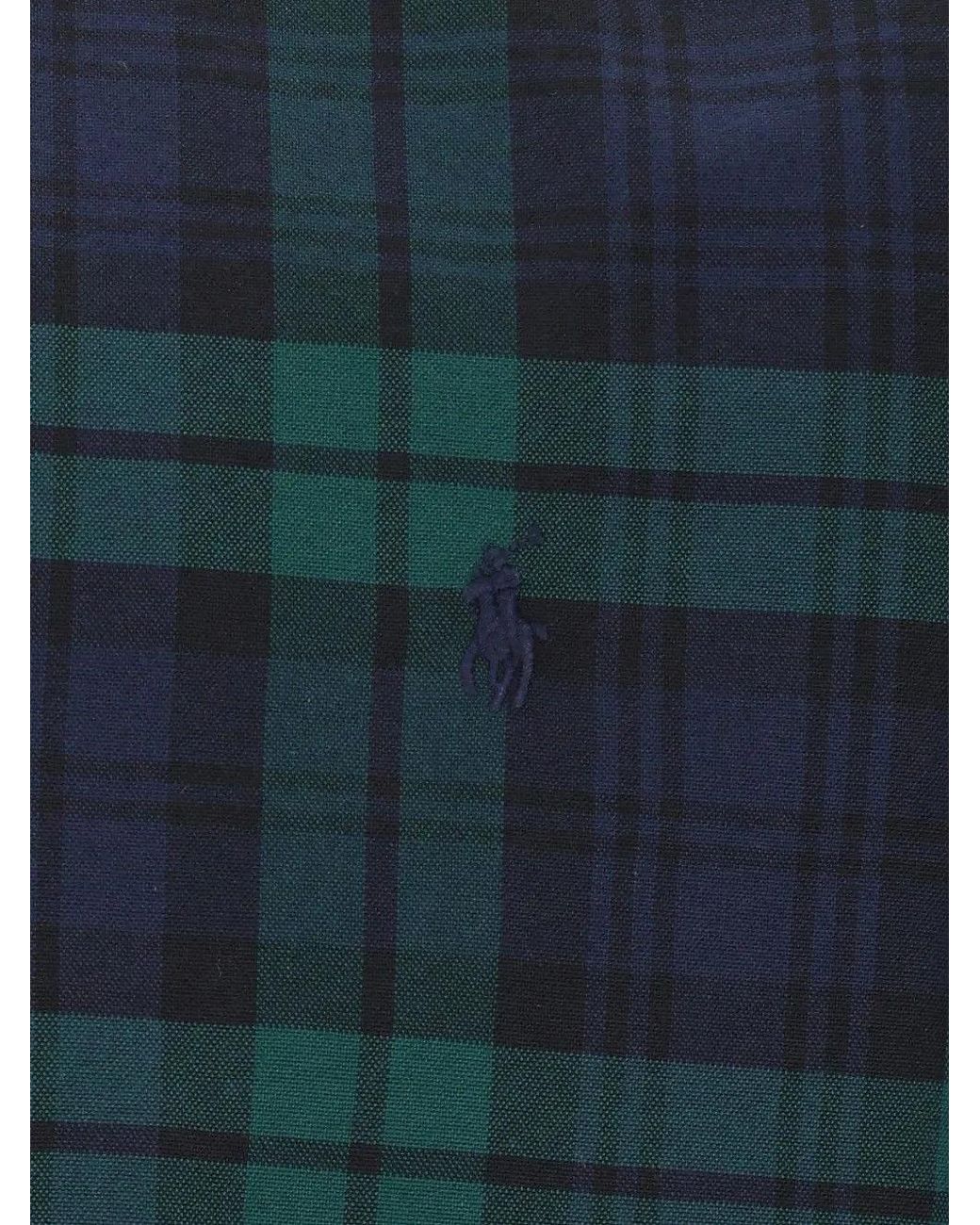Polo Ralph Lauren Blue Tartan-Check Long-Sleeve Shirt for men
