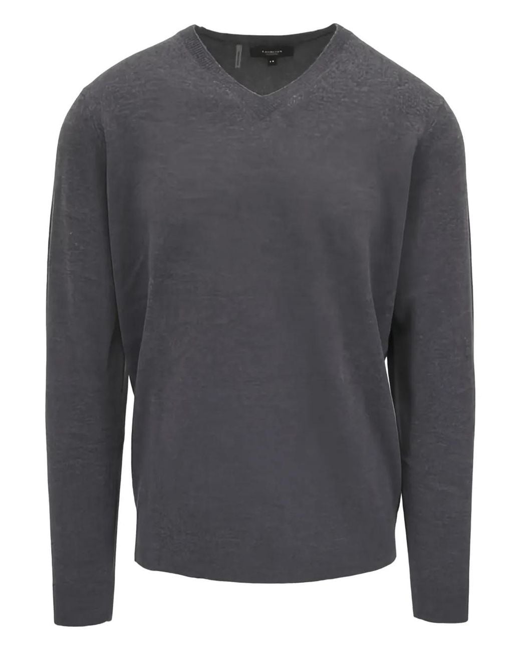 Kinross Cashmere Gray V-Neck Sweater for men