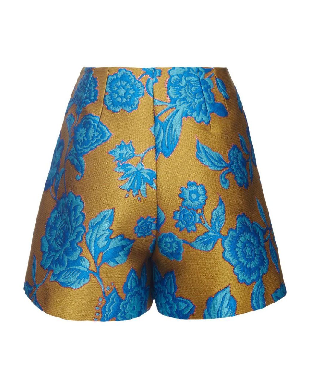 La DoubleJ Margarita Floral-jacquard Shorts in Blue