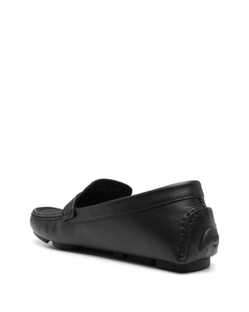 Fendi Black Ff Metal Driving Loafers Leather And Ff Jacquard for men