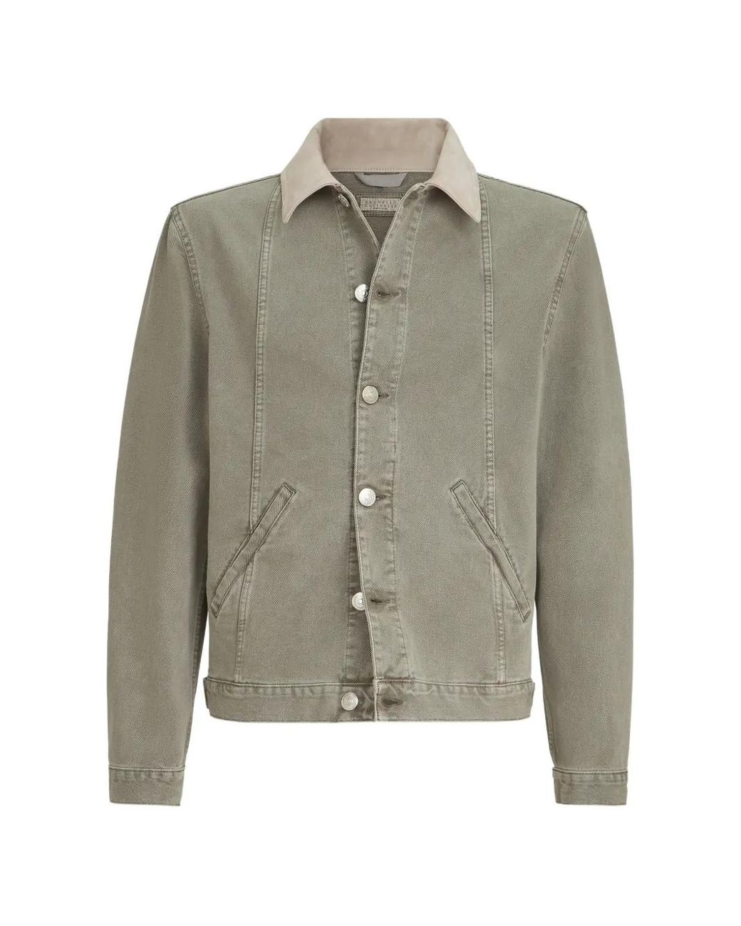 Brunello Cucinelli Gray Garment-Dyed Outerwear Jacket for men