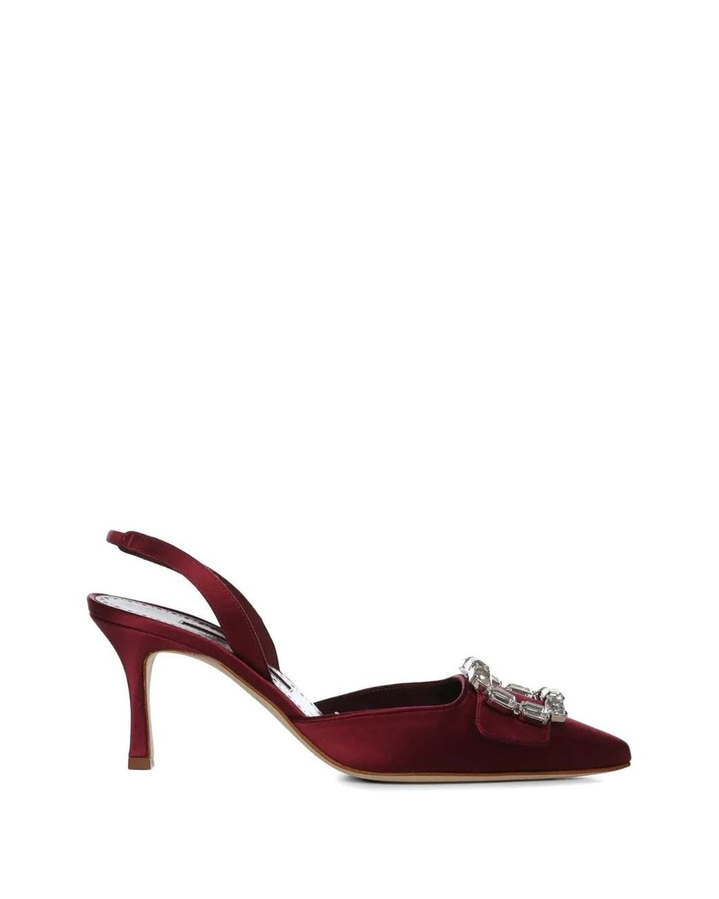 Manolo Blahnik Red Jewel Pointed Pumps