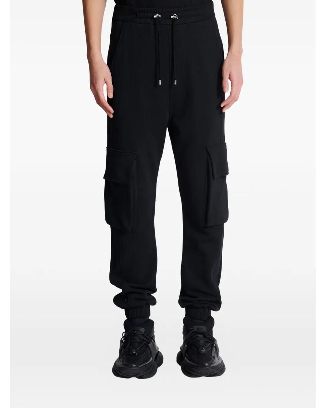 Balmain Blue Pantalon De Survêtement Cargo Vintage En Argent for men