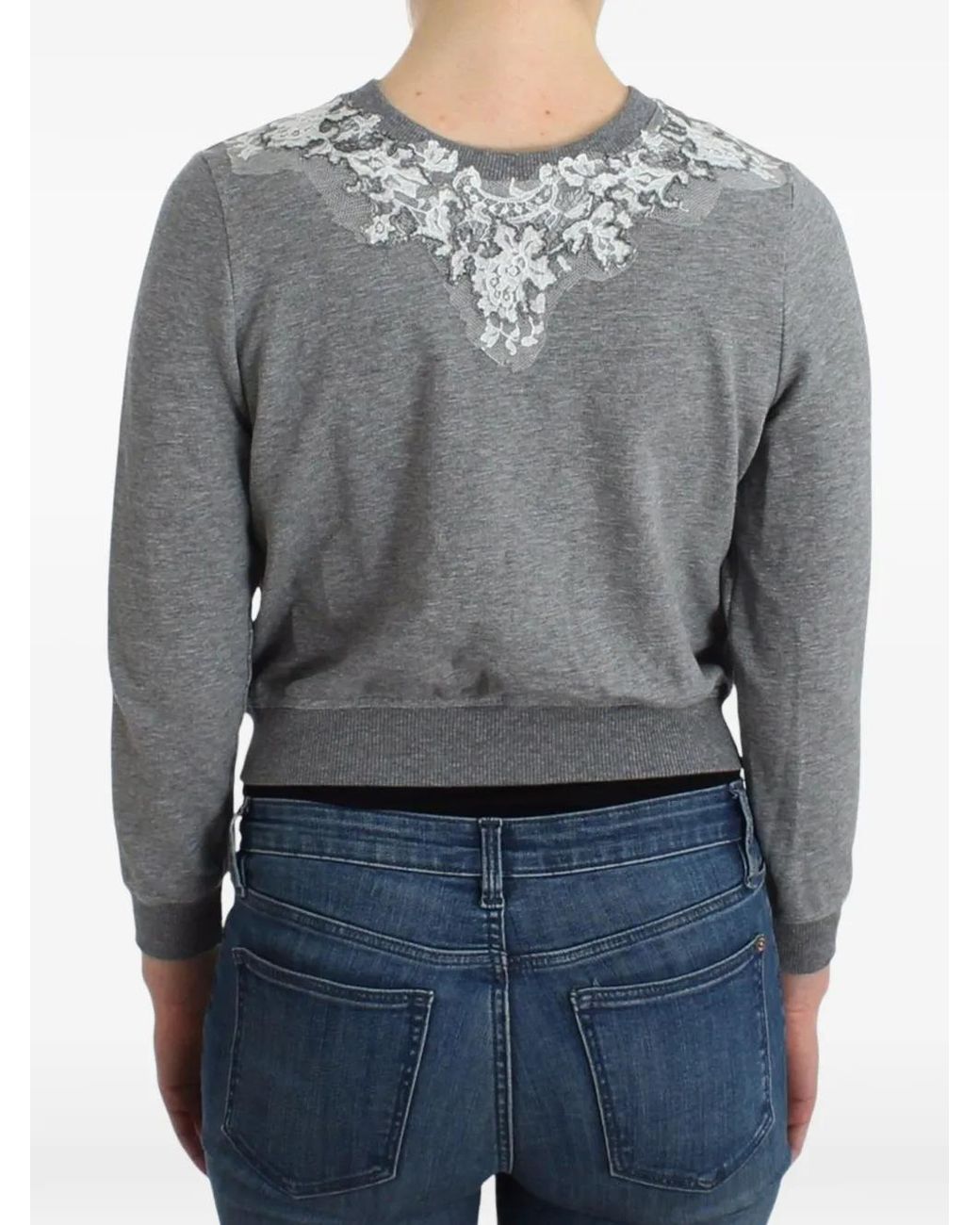 Ermanno Scervino Black Lace-Embroidered Cropped Cardigan