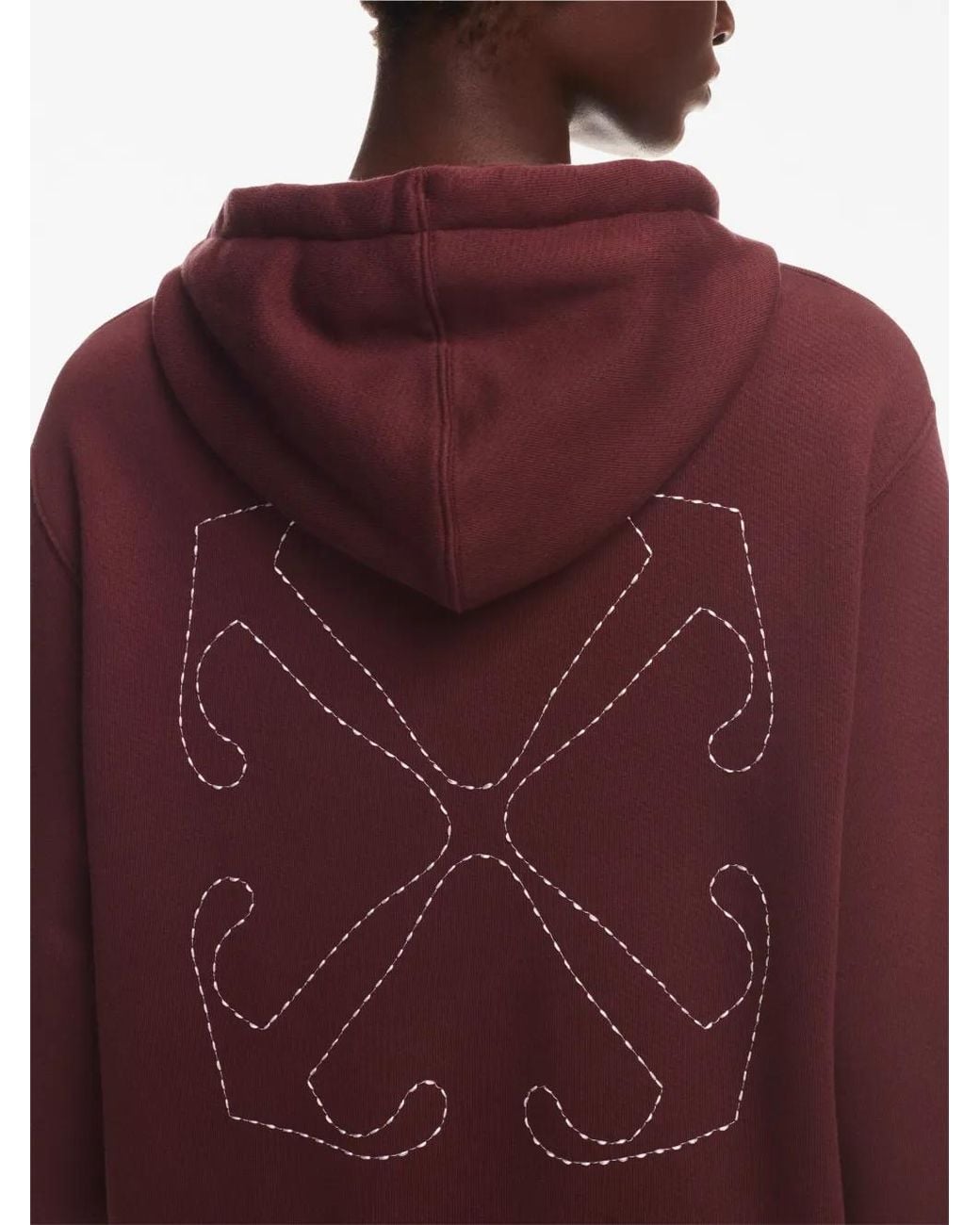 Off-White c/o Virgil Abloh Purple Arrows-Embroidered Cotton Hoodie