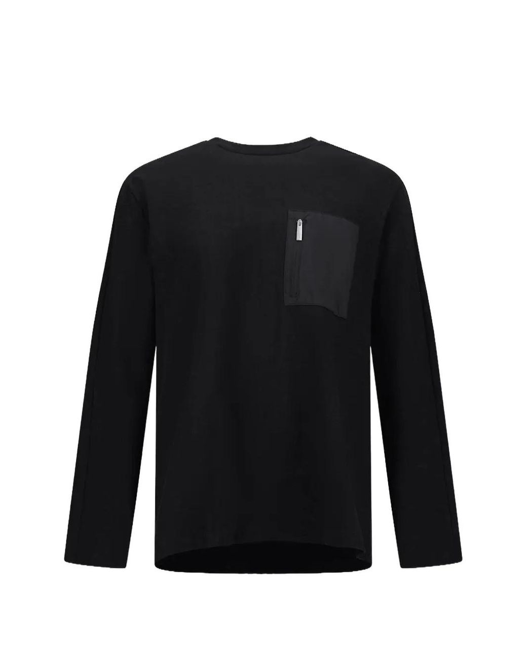 Laminar Black Zip-Pocket Long-Sleeve T-Shirt for men