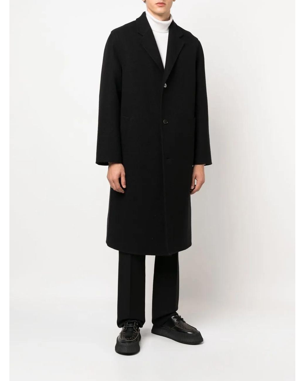 Jil Sander Black Wool Coat for men